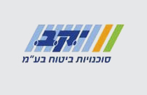 לוגו של סוכנות ביטוח "יחד", עם פסים כחולים, צהובים וירוקים מעל הכיתוב.